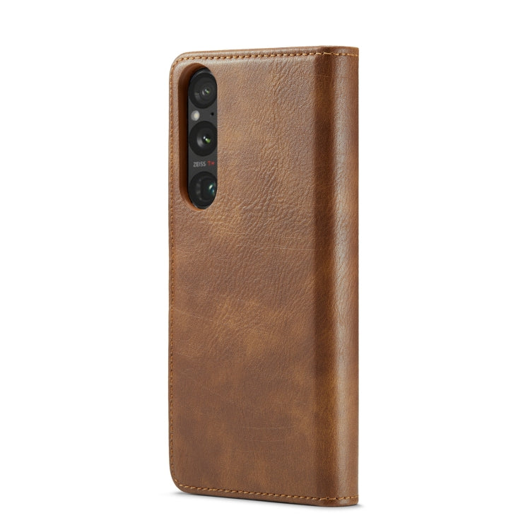 For Sony Xperia 1 VI DG.MING Crazy Horse Texture Detachable Magnetic Leather Phone Case(Brown) - Sony Cases by DG.MING | Online Shopping UK | buy2fix