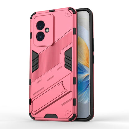 For Honor 100 5G Punk Armor 2 in 1 PC + TPU Phone Case with Holder(Light Red) - Honor Cases by buy2fix | Online Shopping UK | buy2fix