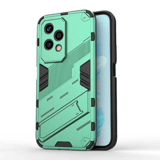 For Honor 200 Lite Global Punk Armor 2 in 1 PC + TPU Phone Case with Holder(Green) - Honor Cases by buy2fix | Online Shopping UK | buy2fix