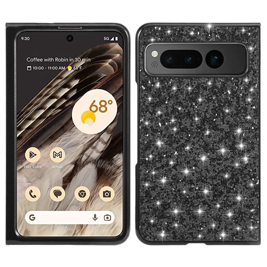 For Google Pixel Fold Glitter Powder Shockproof TPU Phone Case(Black) - Google Cases by buy2fix | Online Shopping UK | buy2fix