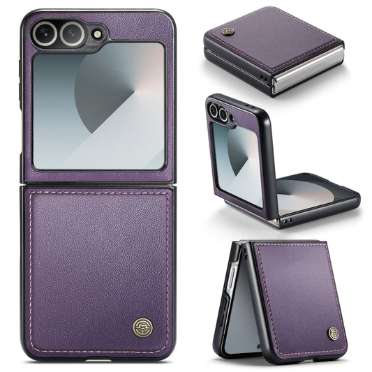 For Samsung Galaxy Z Flip6 5G CaseMe 023 Butterfly Buckle Litchi Texture RFID Anti-theft Leather Phone Case(Pearly Purple) - Galaxy Z Flip6 5G Cases by CaseMe | Online Shopping UK | buy2fix