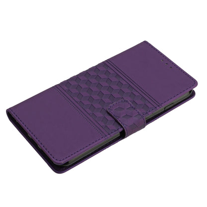 For iPhone 16 Pro Diamond Embossed Skin Feel Leather Phone Case(Purple) - iPhone 16 Pro Cases by buy2fix | Online Shopping UK | buy2fix