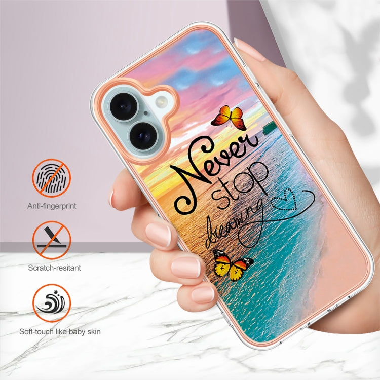 For iPhone 16 Plus Electroplating Pattern IMD TPU Shockproof Case(Dream Chasing Butterfly) - iPhone 16 Plus Cases by buy2fix | Online Shopping UK | buy2fix