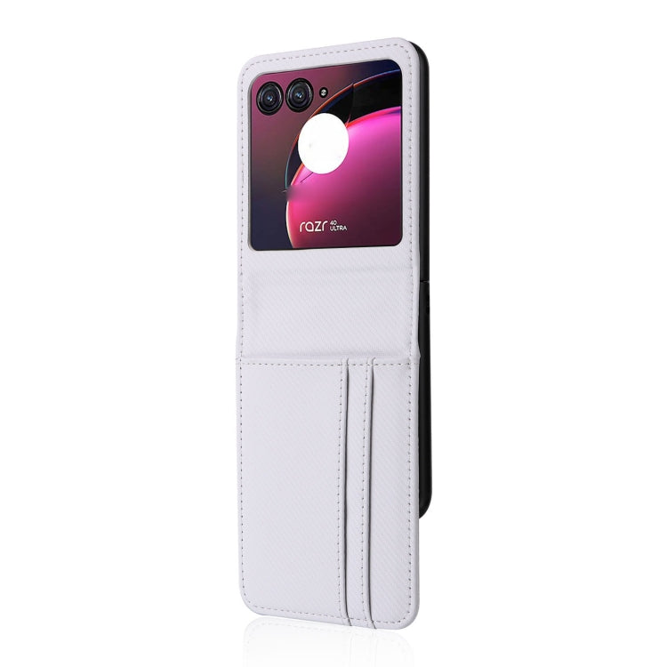 For Motorola Moto Razr 40 Ultra Card Slot PU Leather PC Phone Case(White) - Motorola Cases by buy2fix | Online Shopping UK | buy2fix