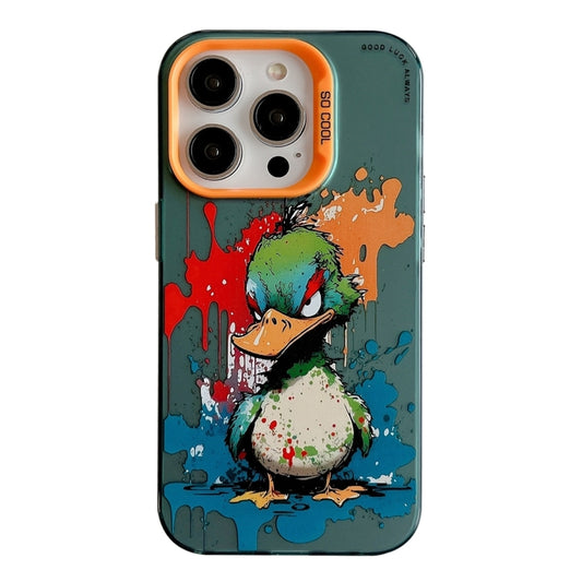 For iPhone 16 Pro Animal Pattern Oil Painting Series PC + TPU Phone Case(Angry Duck) - iPhone 16 Pro Cases by buy2fix | Online Shopping UK | buy2fix