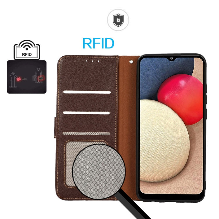 For OPPO Find X7 KHAZNEH Litchi Texture Leather RFID Phone Case(Brown) - Find X7 Cases by buy2fix | Online Shopping UK | buy2fix