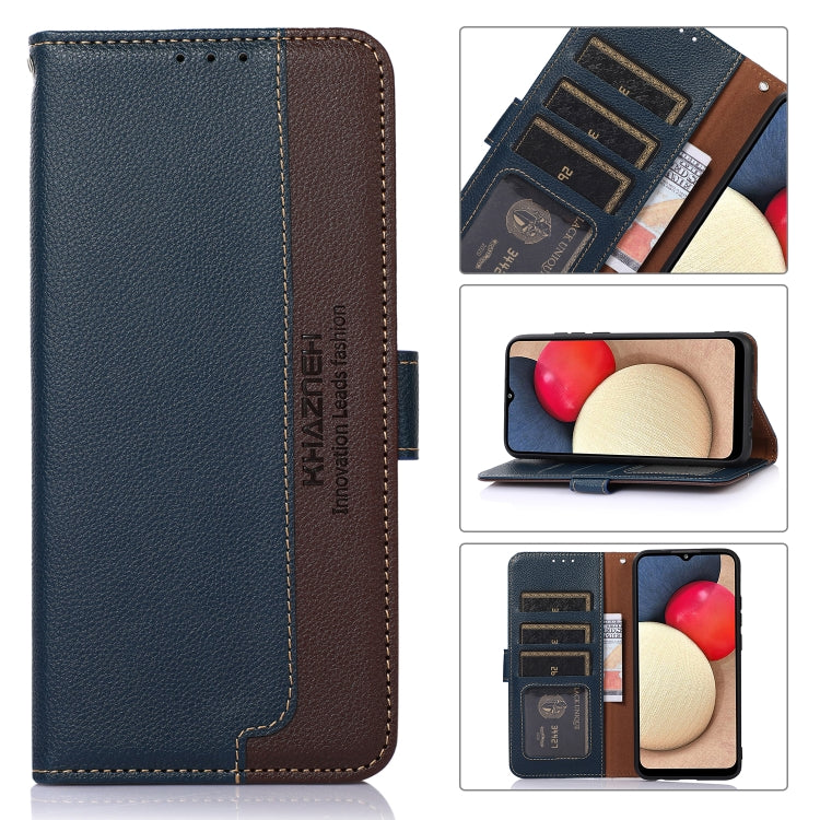 For OPPO Reno11 5G Global KHAZNEH Litchi Texture Leather RFID Phone Case(Blue) - Reno11 Cases by buy2fix | Online Shopping UK | buy2fix