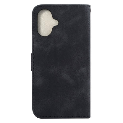 For iPhone 16 Plus Seven-shaped Embossed Leather Phone Case(Black) - iPhone 16 Plus Cases by buy2fix | Online Shopping UK | buy2fix