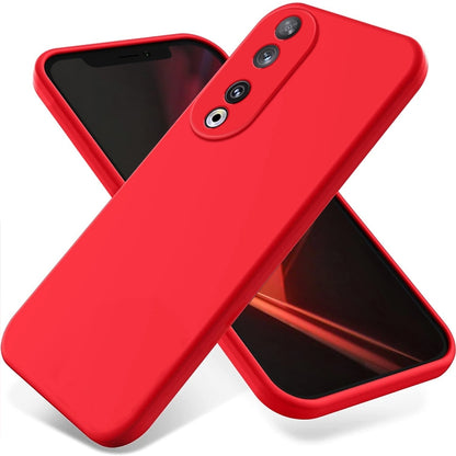 For Honor 90 Pure Color Liquid Silicone Shockproof Phone Case(Red) - Honor Cases by buy2fix | Online Shopping UK | buy2fix