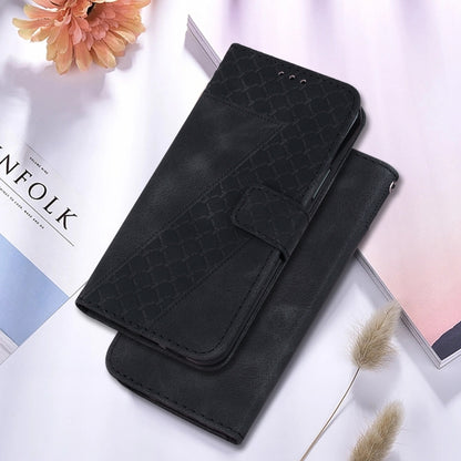 For Google Pixel 9 7-shaped Embossed Leather Phone Case(Black) - Google Cases by buy2fix | Online Shopping UK | buy2fix