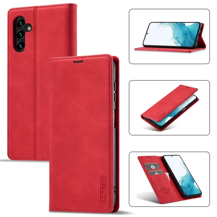 For Samsung Galaxy S23 FE 5G LC.IMEEKE Strong Magnetism Microfiber Leather Phone Case(Red) - Galaxy S23 FE 5G Cases by LC.IMEEKE | Online Shopping UK | buy2fix