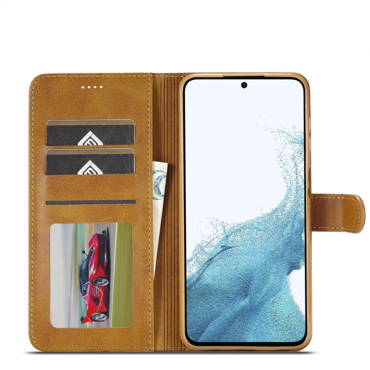 For Samsung Galaxy A35 5G LC.IMEEKE Calf Texture Leather Phone Case(Brown) - Galaxy Phone Cases by LC.IMEEKE | Online Shopping UK | buy2fix