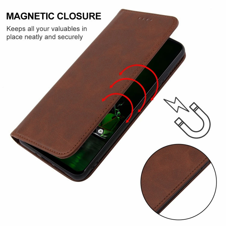 For Redmi K70 Pro Lamborghini Magnetic Closure Leather Phone Case(Brown) - Xiaomi Cases by buy2fix | Online Shopping UK | buy2fix