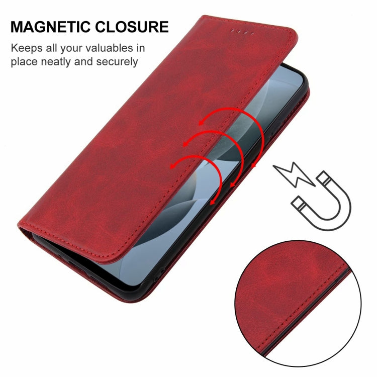 For Xiaomi Redmi K70E Magnetic Closure Leather Phone Case(Red) - K70E Cases by buy2fix | Online Shopping UK | buy2fix