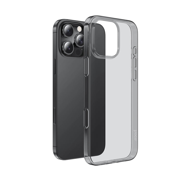 For iPhone 16 Pro Max hoco Light Series Soft TPU Phone Case(Transparent Black) - iPhone 16 Pro Max Cases by hoco | Online Shopping UK | buy2fix