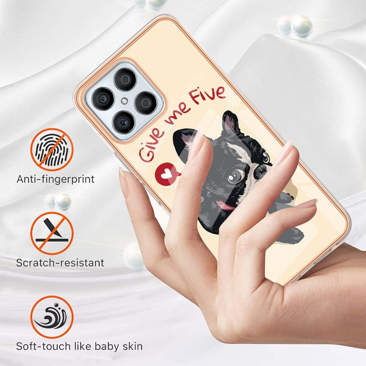 For Honor X8 4G Electroplating Marble Dual-side IMD Phone Case(Lucky Dog) - Honor Cases by buy2fix | Online Shopping UK | buy2fix