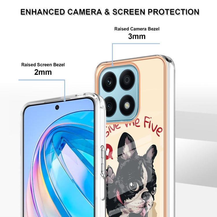 For Honor X8a Electroplating Marble Dual-side IMD Phone Case(Lucky Dog) - Honor Cases by buy2fix | Online Shopping UK | buy2fix