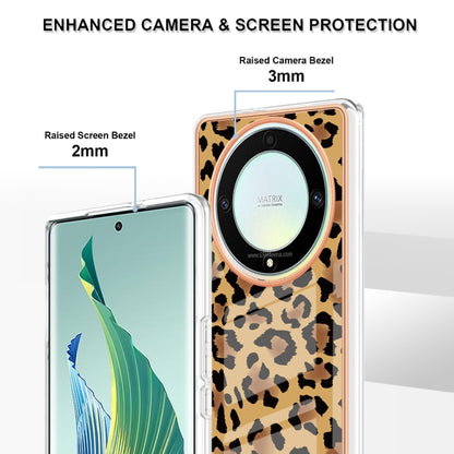 For Honor X9a / Magic5 Lite Electroplating Marble Dual-side IMD Phone Case(Leopard Print) - Honor Cases by buy2fix | Online Shopping UK | buy2fix