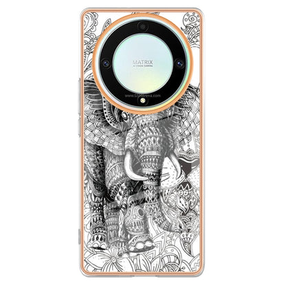 For Honor X9a / Magic5 Lite Electroplating Marble Dual-side IMD Phone Case(Totem Elephant) - Honor Cases by buy2fix | Online Shopping UK | buy2fix