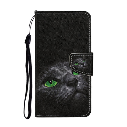 For iPhone 16 Plus 3D Colored Drawing Flip Leather Phone Case(Black Cat) - iPhone 16 Plus Cases by buy2fix | Online Shopping UK | buy2fix