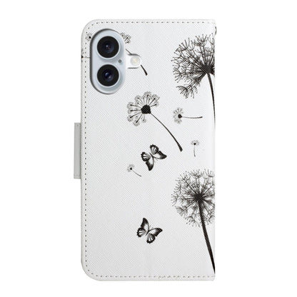 For iPhone 16 Plus 3D Colored Drawing Flip Leather Phone Case(Dandelions) - iPhone 16 Plus Cases by buy2fix | Online Shopping UK | buy2fix