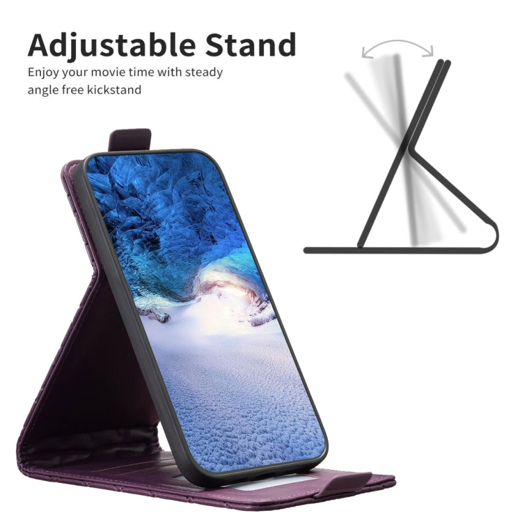 For Xiaomi Redmi 13C Diamond Lattice Vertical Flip Leather Phone Case(Dark Purple) - 13C Cases by buy2fix | Online Shopping UK | buy2fix