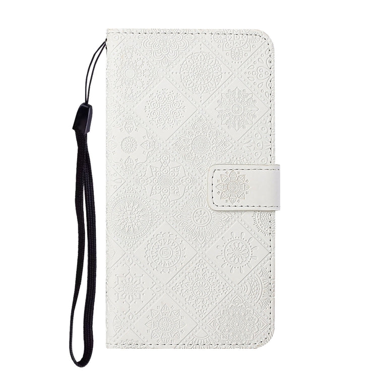 For iPhone 16 Pro Ethnic Style Embossed Pattern Leather Phone Case(White) - iPhone 16 Pro Cases by buy2fix | Online Shopping UK | buy2fix