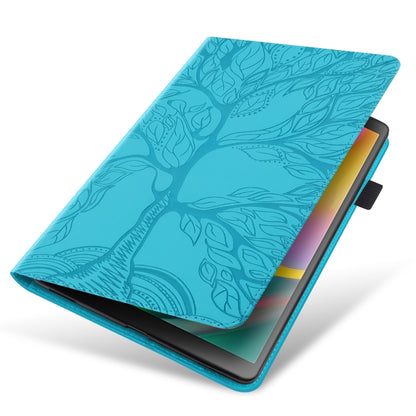 For Samsung Galaxy Tab S8 / S7 Life Tree Series Horizontal Flip Leather Tablet Case(Lake Blue) - Galaxy Tab S8 Cases by buy2fix | Online Shopping UK | buy2fix