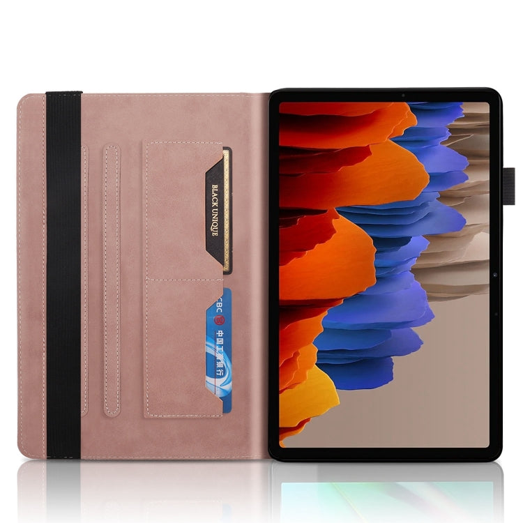 For Samsung Galaxy Tab S9+ Life Tree Series Horizontal Flip Leather Tablet Case(Rose Gold) - Galaxy Tab S9+ Cases by buy2fix | Online Shopping UK | buy2fix