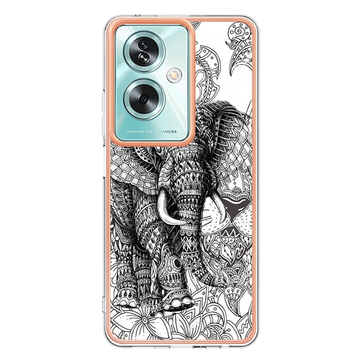 For OPPO A79 5G Global Electroplating Marble Dual-side IMD Phone Case(Totem Elephant) - OPPO Cases by buy2fix | Online Shopping UK | buy2fix