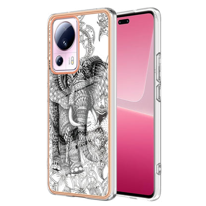 For Xiaomi 13 Lite 5G Electroplating Marble Dual-side IMD Phone Case(Totem Elephant) - 13 Lite Cases by buy2fix | Online Shopping UK | buy2fix