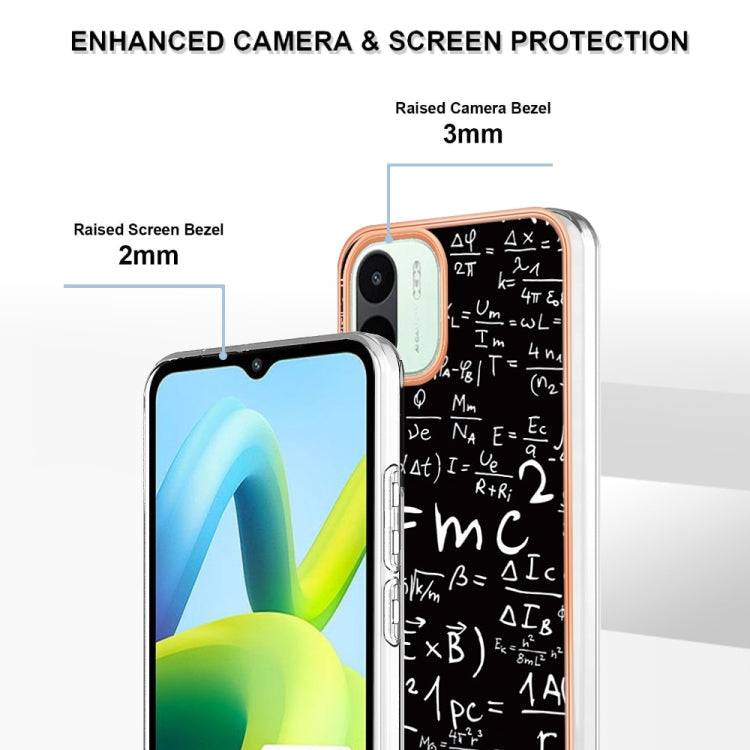 For Xiaomi Redmi A1 Electroplating Marble Dual-side IMD Phone Case(Equation) - Xiaomi Cases by buy2fix | Online Shopping UK | buy2fix