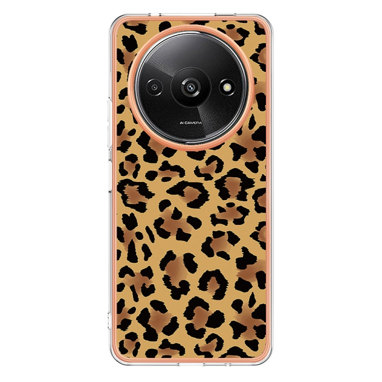 For Xiaomi Redmi A3 Electroplating Marble Dual-side IMD Phone Case(Leopard Print) - Xiaomi Cases by buy2fix | Online Shopping UK | buy2fix