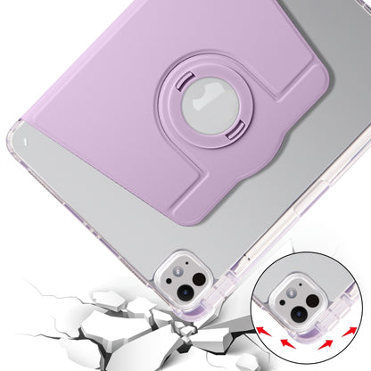 For iPad Pro 13 2024 Clear Acrylic 360 Rotation Detachable Leather Tablet Case(Light Purple) - iPad Pro 13 2024 Cases by buy2fix | Online Shopping UK | buy2fix