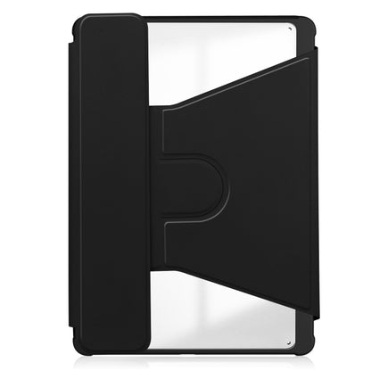 For Samsung Galaxy Tab S9+ 360 Rotation Transparent Smart Leather Case(Black) - Galaxy Tab S9+ Cases by buy2fix | Online Shopping UK | buy2fix