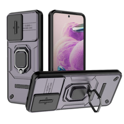 For Xiaomi Redmi Note 12S 4G Global Sliding Camshield TPU + PC Shockproof Phone Case with Holder(Purple) - Xiaomi Cases by buy2fix | Online Shopping UK | buy2fix