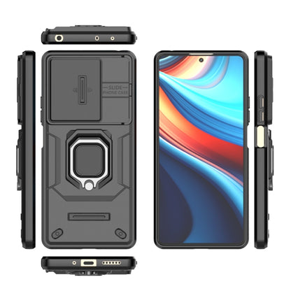 For Xiaomi Redmi Note 13R Pro 5G Sliding Camshield TPU + PC Shockproof Phone Case with Holder(Black) - Xiaomi Cases by buy2fix | Online Shopping UK | buy2fix