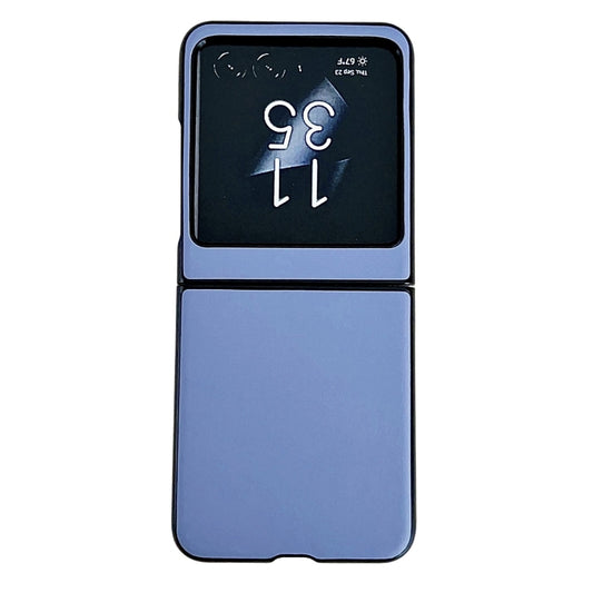 For Motorola Razr 50 Solid Color Leather Texture Phone Case(Blue) - Motorola Cases by buy2fix | Online Shopping UK | buy2fix