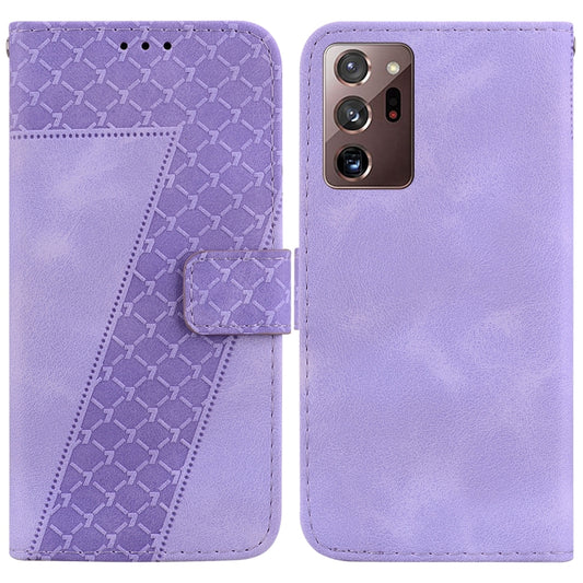 For Samsung Galaxy Note20 Ultra 7-shaped Embossed Leather Phone Case(Purple) - Galaxy Note20 Ultra Cases by buy2fix | Online Shopping UK | buy2fix