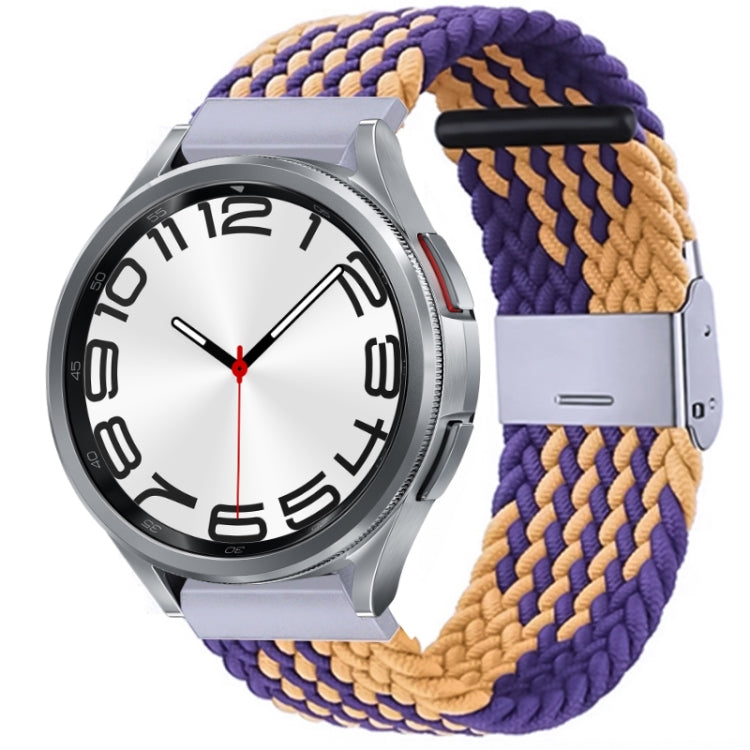 For Samsung Galaxy Watch 6 / 6 Classic Nylon Braided Metal Buckle Watch Band(Z Purple Orange) - Watch Bands by buy2fix | Online Shopping UK | buy2fix