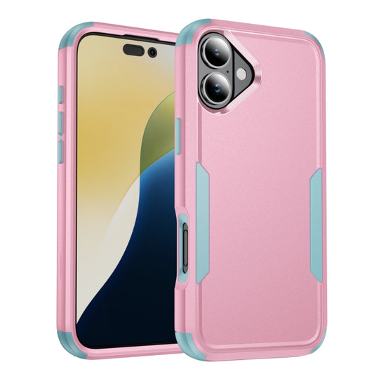 For iPhone 16 Plus Commuter Shockproof TPU + PC Phone Case(Pink+Grey Green) - iPhone 16 Plus Cases by buy2fix | Online Shopping UK | buy2fix