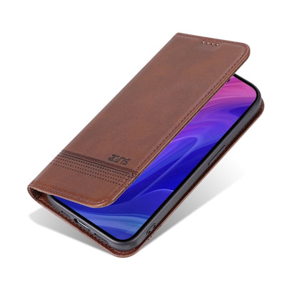 For iPhone 15 Pro Max AZNS Magnetic Calf Texture Flip Leather Phone Case(Dark Brown) - iPhone 15 Pro Max Cases by AZNS | Online Shopping UK | buy2fix