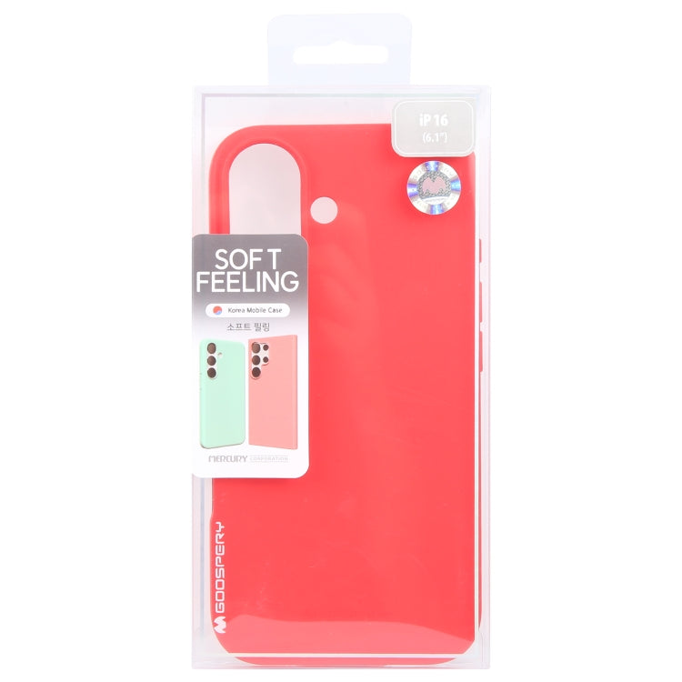 For iPhone 16 GOOSPERY SOFT FEELING Liquid TPU Soft Phone Case(Red) - iPhone 16 Cases by GOOSPERY | Online Shopping UK | buy2fix