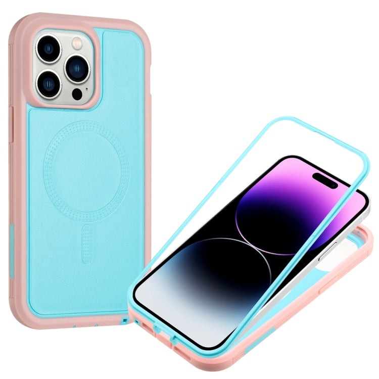 For iPhone 13 Pro Defender Series XT MagSafe Magnetic PC + TPU Shockproof Phone Case(Turquoise+Pink) - iPhone 13 Pro Cases by buy2fix | Online Shopping UK | buy2fix