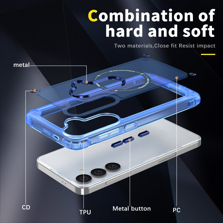 For Samsung Galaxy S25 5G Skin Feel TPU + PC MagSafe Magnetic Phone Case(Transparent Blue) - Galaxy S25 5G Cases by buy2fix | Online Shopping UK | buy2fix