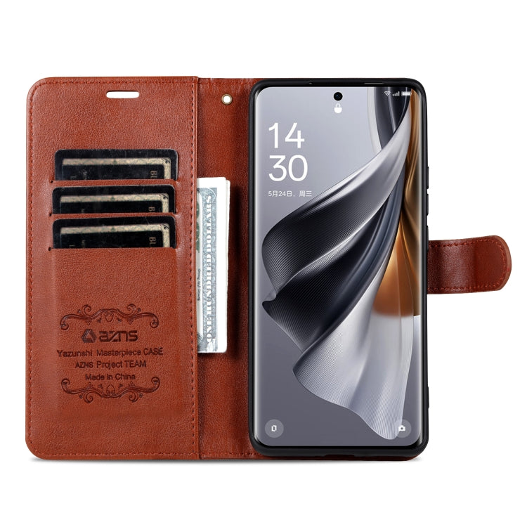 For OPPO Find X7 AZNS Sheepskin Texture Flip Leather Phone Case(Brown) - Find X7 Cases by AZNS | Online Shopping UK | buy2fix