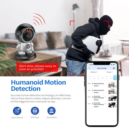 ESCAM PT302 Robot 3MP One Click Call Humanoid Detection WiFi IP Camera(EU Plug) - Wireless Camera by ESCAM | Online Shopping UK | buy2fix