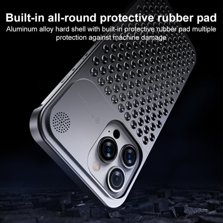 For iPhone 14 Aromatherapy Aluminum Alloy Cooling Phone Case(Grey) - iPhone 14 Cases by buy2fix | Online Shopping UK | buy2fix