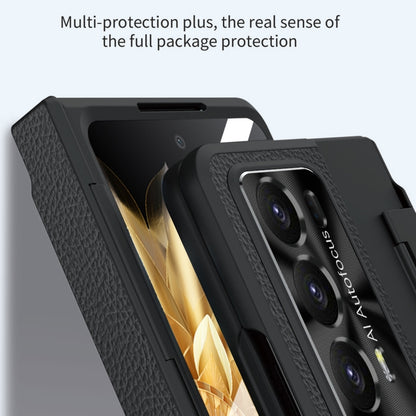 For Honor Magic V2 Shield Series Integrated Folding Phone Case(Blue+Gold) - Honor Cases by buy2fix | Online Shopping UK | buy2fix