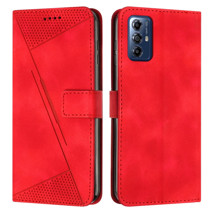 For Motorola Moto G Play 2024 Dream Triangle Leather Phone Case with Lanyard(Red) - Motorola Cases by buy2fix | Online Shopping UK | buy2fix